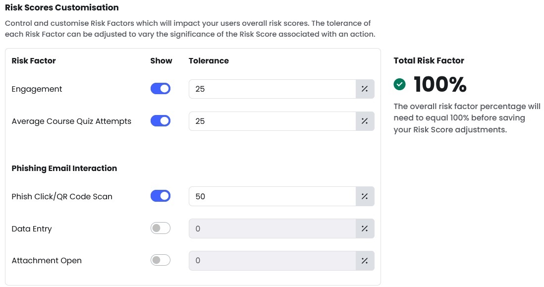 Risk Score Customisation image